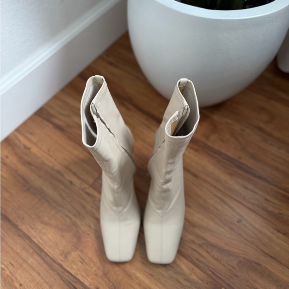 Tony Bianco Halsey Vanilla Nappa Mid-Calf Square Toe Stiletto Boots - Picture 4 of 5